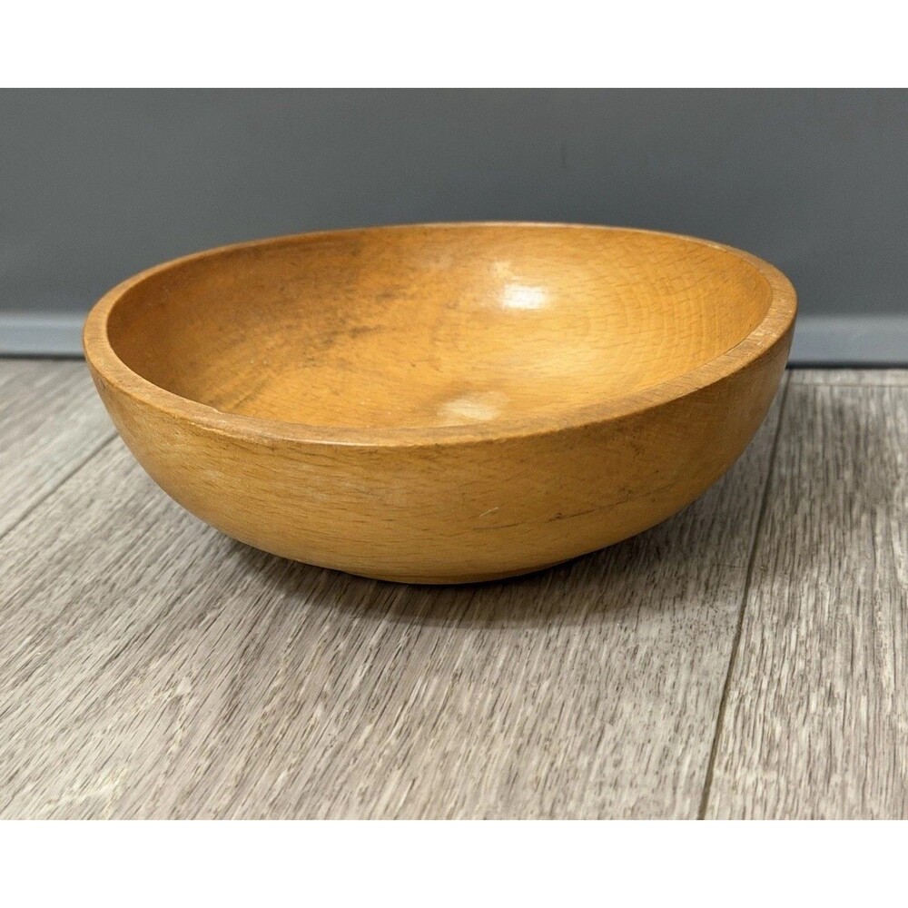 6” Small Natural Wood Bowl Stamped Japan Vintage